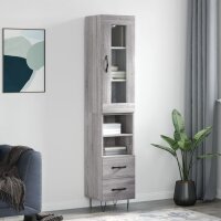 vidaXL Highboard Grau Sonoma 34,5x34x180 cm Holzwerkstoff