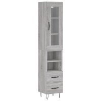 vidaXL Highboard Grau Sonoma 34,5x34x180 cm Holzwerkstoff