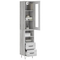 vidaXL Highboard Grau Sonoma 34,5x34x180 cm Holzwerkstoff