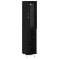 vidaXL Highboard Schwarz 34,5x34x180 cm Holzwerkstoff