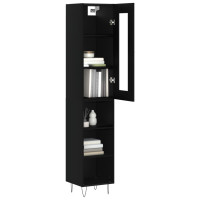 vidaXL Highboard Schwarz 34,5x34x180 cm Holzwerkstoff