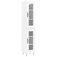 vidaXL Highboard Hochglanz-Weiß 34,5x34x180 cm...