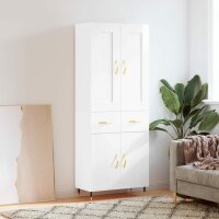 vidaXL Highboard Hochglanz-Weiß 69,5x34x180 cm...