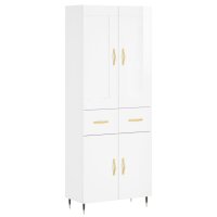 vidaXL Highboard Hochglanz-Weiß 69,5x34x180 cm...