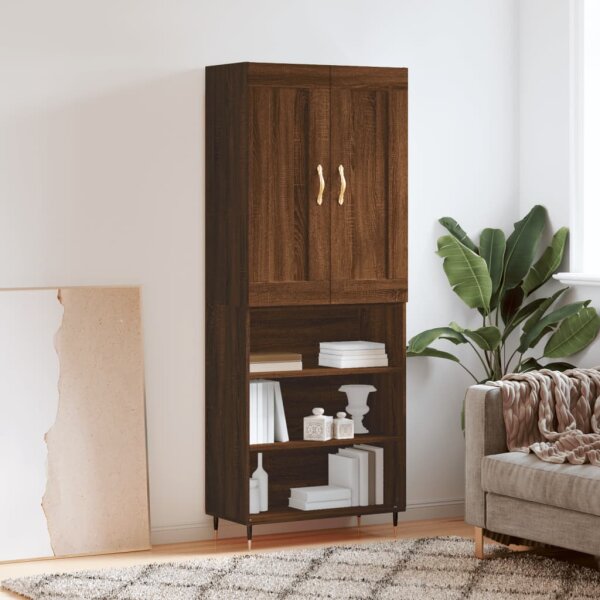 vidaXL Highboard Braun Eichen-Optik 69,5x34x180 cm Holzwerkstoff