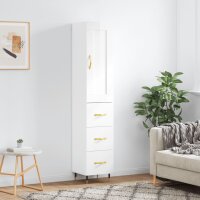 vidaXL Highboard Hochglanz-Wei&szlig; 34,5x34x180 cm Holzwerkstoff