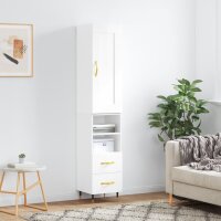 vidaXL Highboard Hochglanz-Weiß 34,5x34x180 cm...