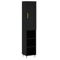 vidaXL Highboard Schwarz 34,5x34x180 cm Holzwerkstoff