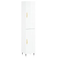 vidaXL Highboard Hochglanz-Weiß 34,5x34x180 cm...