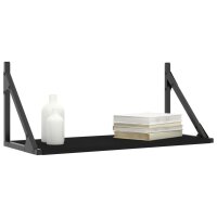 vidaXL Wandregale 2 Stk. Schwarz 60x25x25,5 cm Holzwerkstoff