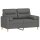 vidaXL 2-Sitzer-Sofa mit Zierkissen Dunkelgrau 120 cm Stoff