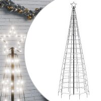 vidaXL LED-Weihnachtsbaum mit Erdspie&szlig;en 570 LEDs Kaltwei&szlig; 300 cm
