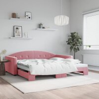 vidaXL Tagesbett Ausziehbar Rosa 100x200 cm Samt