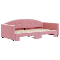 vidaXL Tagesbett Ausziehbar Rosa 100x200 cm Samt