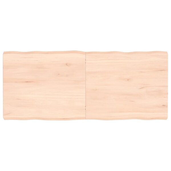 vidaXL Tischplatte 140x60x6 cm Massivholz Eiche Unbehandelt Baumkante