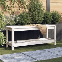 vidaXL Gartenbank Wei&szlig; 108x35x45 cm Massivholz Kiefer