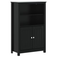 vidaXL Badschrank BERG Schwarz 69,5x34x110 cm Massivholz...