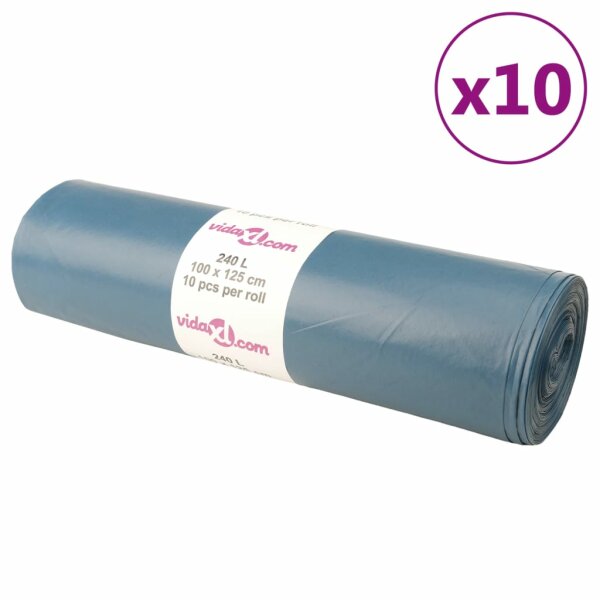 vidaXL M&uuml;lls&auml;cke 100 Stk. Blau 240 L