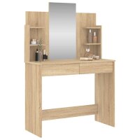 vidaXL Schminktisch mit Spiegel Sonoma-Eiche 96x39x142 cm