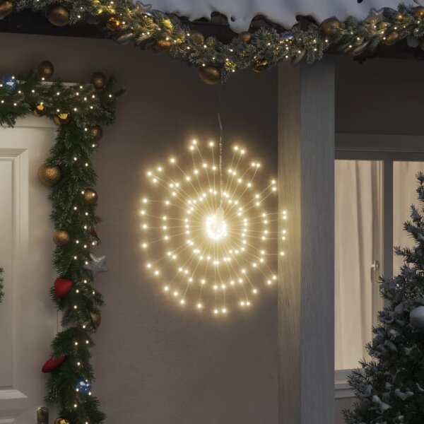 vidaXL Weihnachtsbeleuchtung Feuerwerk 140 LEDs Warmwei&szlig; 17 cm