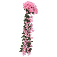 vidaXL Künstliche Blumengirlanden 3 Stk. Rosa 85 cm