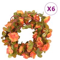 vidaXL K&uuml;nstliche Blumengirlanden 6 Stk. Orange 250 cm