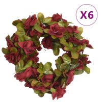 vidaXL K&uuml;nstliche Blumengirlanden 6 Stk. Weinrot 250 cm