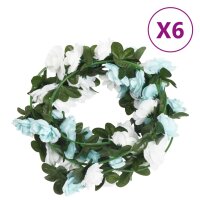 vidaXL Künstliche Blumengirlanden 6 Stk. Blau und...