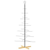 vidaXL Weihnachtsbaum Metall mit Holzst&auml;nder Schwarz 180 cm