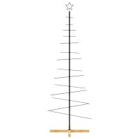 vidaXL Weihnachtsbaum Metall mit Holzst&auml;nder Schwarz 180 cm