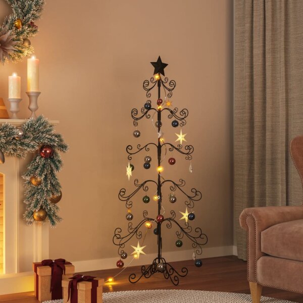 vidaXL Metall-Weihnachtsbaum f&uuml;r Dekorationen Schwarz 150 cm