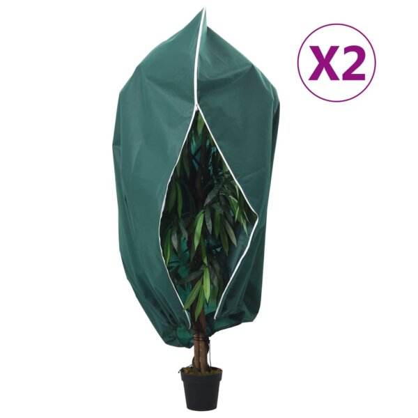 vidaXL Wintervlies mit Rei&szlig;verschluss 2 Stk. 70 g/m&sup2; 3,93x3,5 m