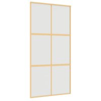 vidaXL Schiebet&uuml;r Golden 102,5x205 cm Matt ESG-Glas und Aluminium