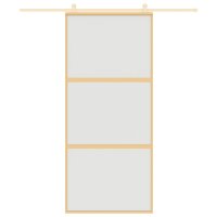 vidaXL Schiebetür Golden 90x205 cm Matt ESG-Glas und Aluminium