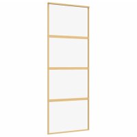 vidaXL Schiebet&uuml;r Golden 76x205 cm ESG-Klarglas und Aluminium