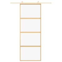 vidaXL Schiebet&uuml;r Golden 76x205 cm ESG-Klarglas und Aluminium