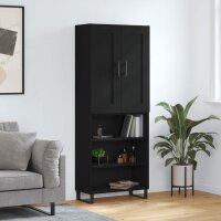 vidaXL Highboard Schwarz 69,5x34x180 cm Holzwerkstoff