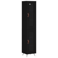 vidaXL Highboard Schwarz 34,5x34x180 cm Holzwerkstoff