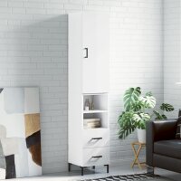 vidaXL Highboard Hochglanz-Weiß 34,5x34x180 cm...