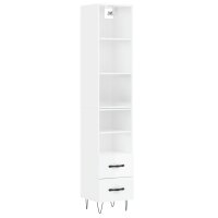 vidaXL Highboard Hochglanz-Weiß 34,5x34x180 cm...