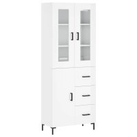 vidaXL Highboard Hochglanz-Wei&szlig; 69,5x34x180 cm Holzwerkstoff