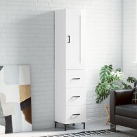 vidaXL Highboard Hochglanz-Wei&szlig; 34,5x34x180 cm Holzwerkstoff