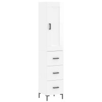 vidaXL Highboard Hochglanz-Weiß 34,5x34x180 cm...