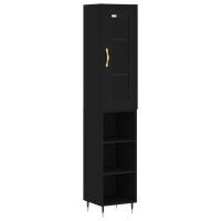 vidaXL Highboard Schwarz 34,5x34x180 cm Holzwerkstoff