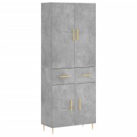 vidaXL Highboard Betongrau 69,5x34x180 cm Holzwerkstoff