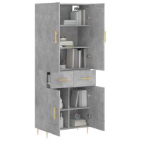 vidaXL Highboard Betongrau 69,5x34x180 cm Holzwerkstoff