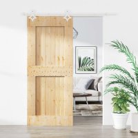 vidaXL Schiebetür mit Beschlag 90x210 cm Massivholz...
