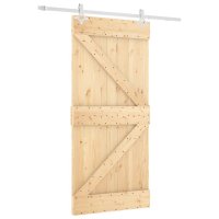 vidaXL Schiebetür mit Beschlag 95x210 cm Massivholz...