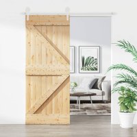 vidaXL Schiebetür mit Beschlag 85x210 cm Massivholz...