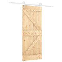 vidaXL Schiebetür mit Beschlag 85x210 cm Massivholz...